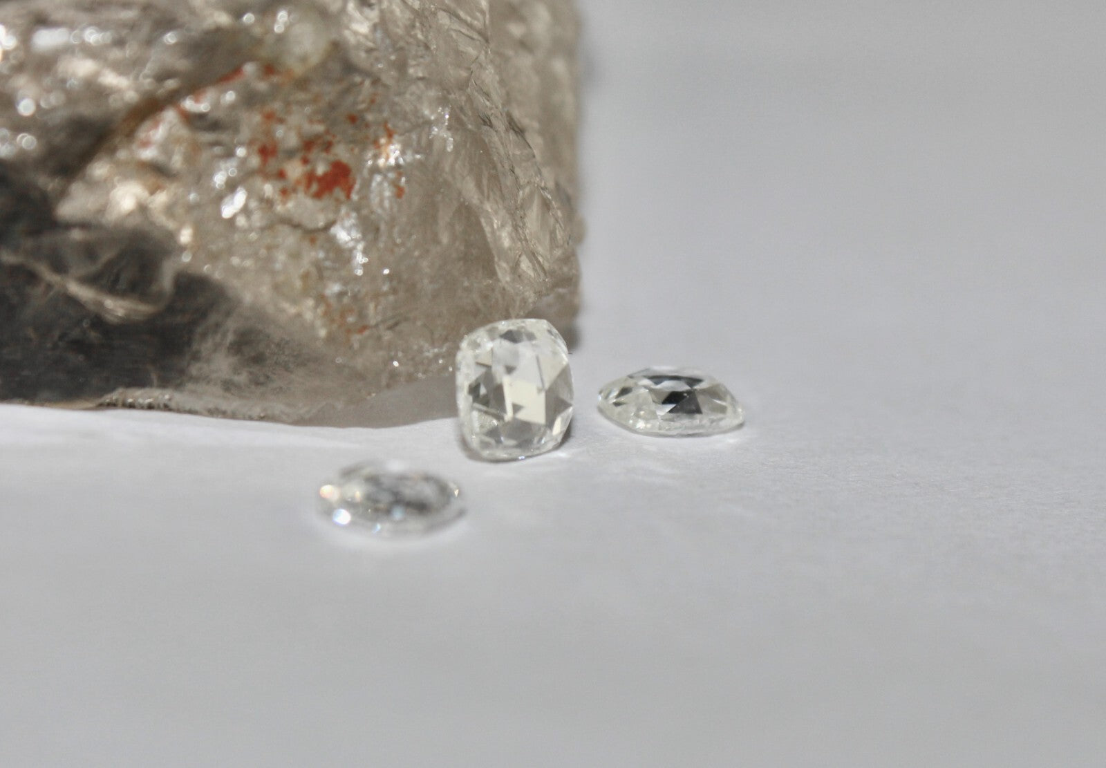 Certified Natural White Rose Cut Diamond 1.68ct Sterling Silver Earrings Set