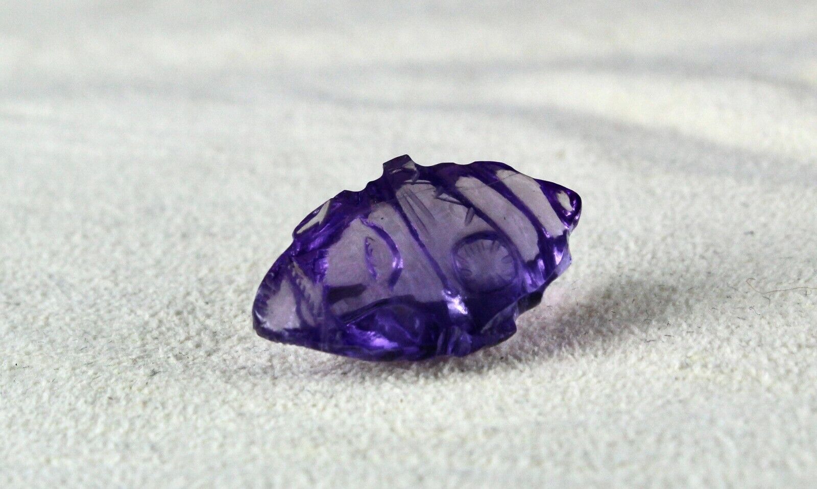 NATURAL AMETHYST CARVED FACE CABOCHON 15.32 CARATS GEMSTONE PENDANT DESIGNING