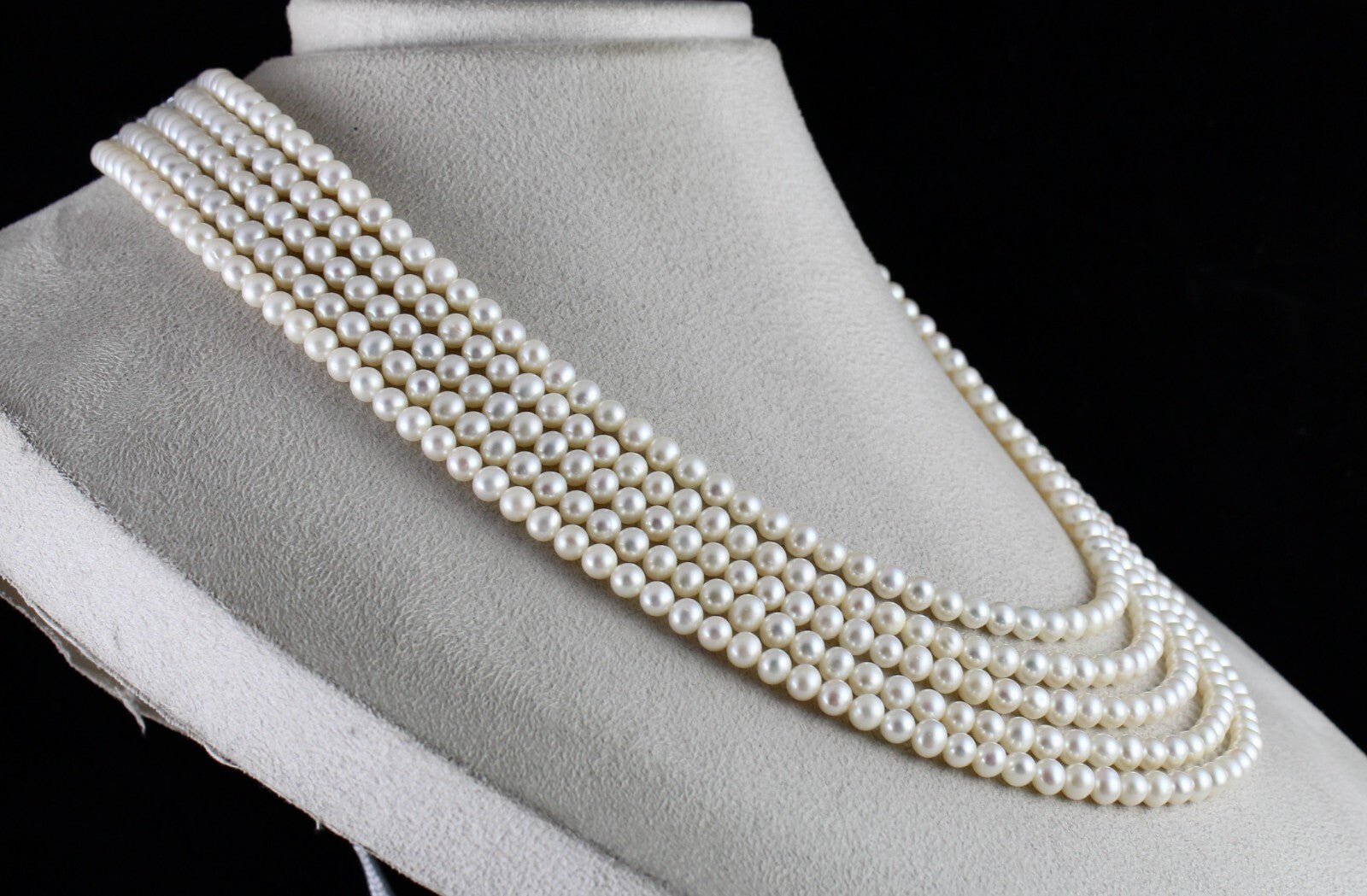 Genuine Freshwater Pearl Bead Round Gemstone Necklace 525ct Fashion 5l