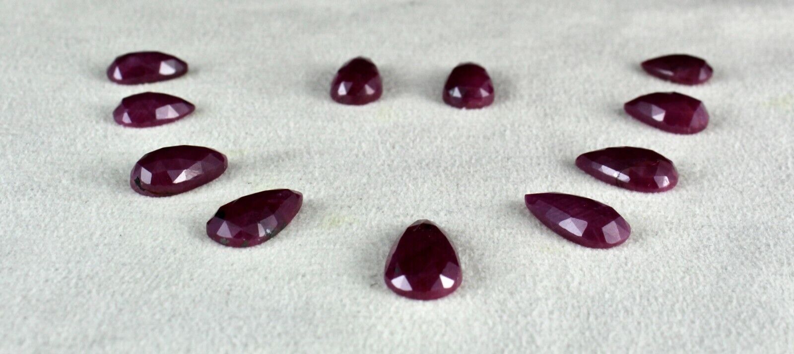 Natural Ruby Set Pear Cut 11 Pcs 69.58 Carats Untreated Gemstone Fine Designing