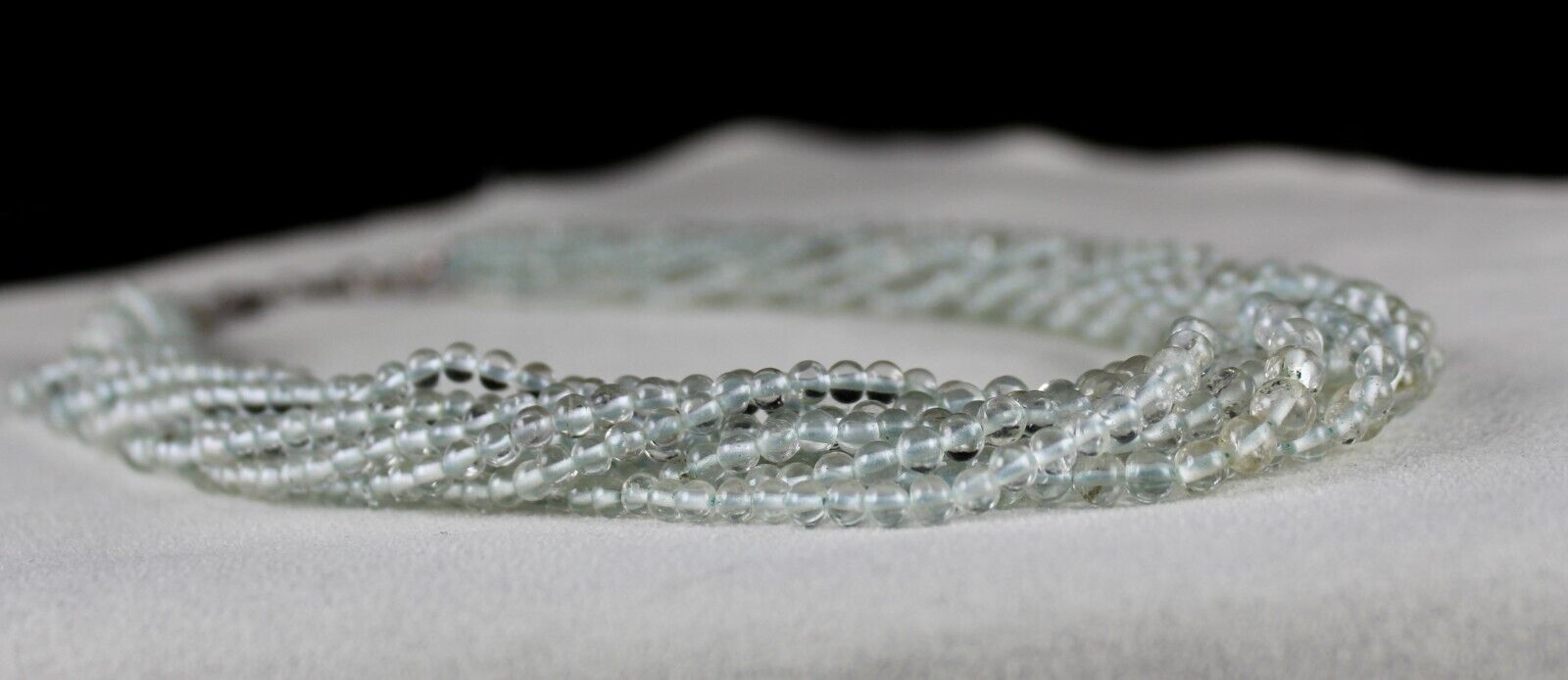 Natural Blue Aquamarine Beads Round 433 Carats Gemstone Silver Ladies Necklace