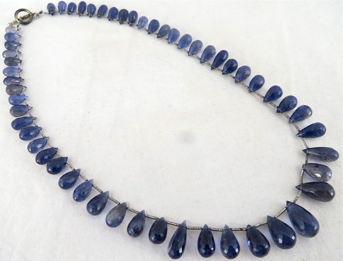 Natural Blue Iolite Faceted Teardrop Beads 133 Ct Gemstone Fashion Necklace