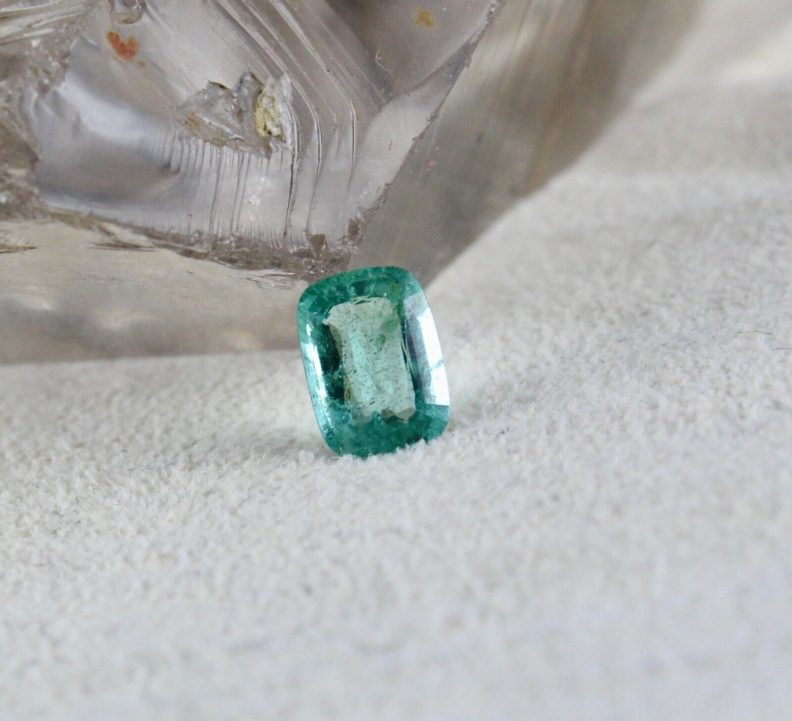 NATURAL OLD SPINEL EMERALD CUSHION CUT 3 PCS 2.58 CARATS GEMSTONE RING PENDANT