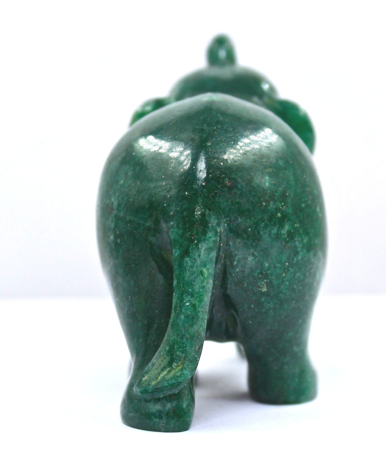 Natural Green Quartz 1080 Ct Carved Elephant Gemstone Statue Home Decor