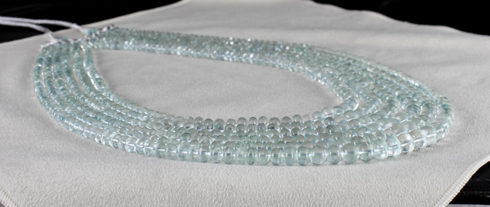 Certified Natural Blue Aquamarine 833 Ct Beads Round Finest Necklace For Women