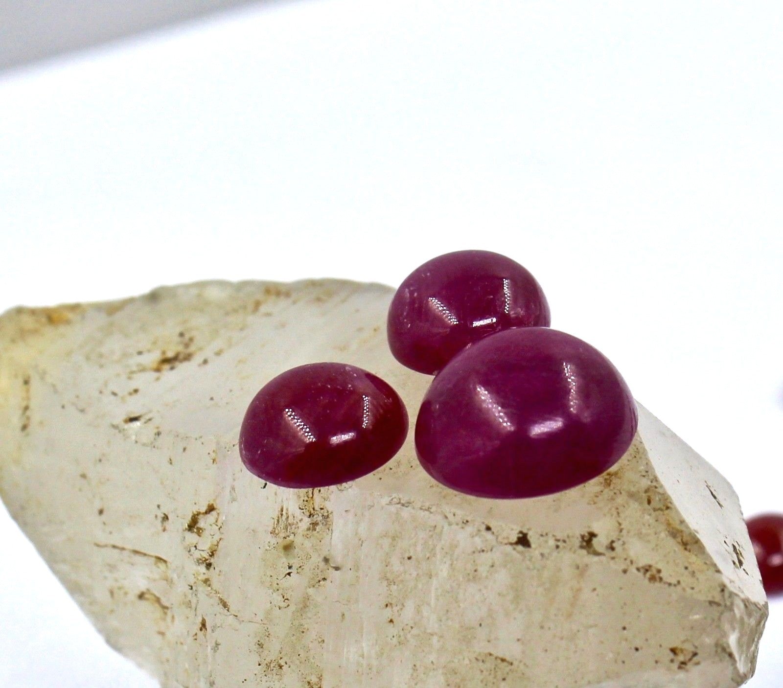 Natural Ruby 113.30 Ct Round Cabochon Loose Gemstone Set