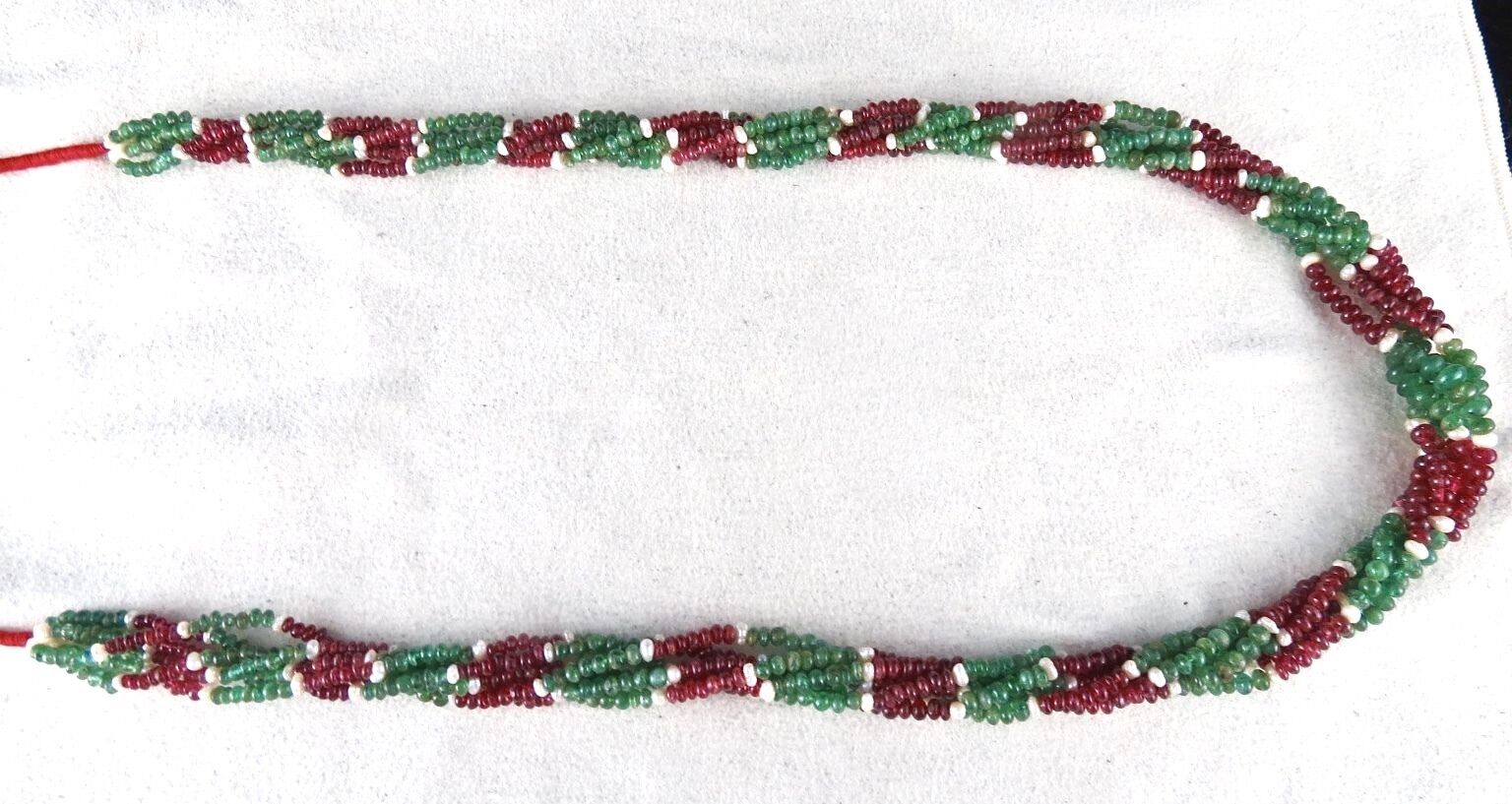 NATURAL EMERALD RED SPINEL PEARL BEADS ROUND 308 CARATS GEMSTONE LADIES NECKLACE