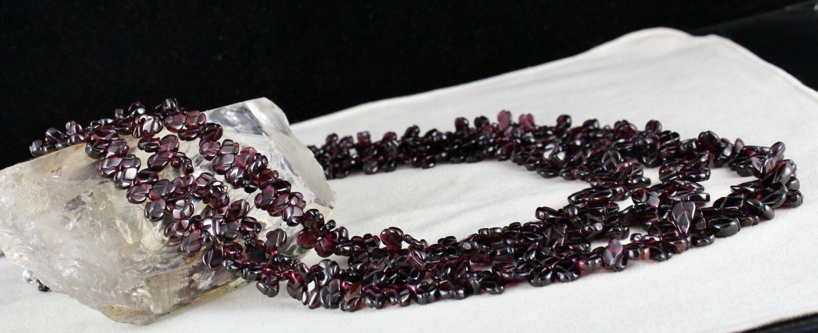 Certified Natural Pink Garnet 986ct Beads Fancy Leaves Gemstone Necklace