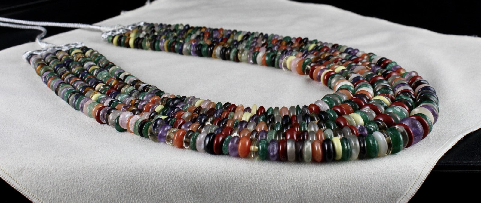 Vintage Multi Semi Precious Gemstone Beads Necklace 1576 Ct For Fashion