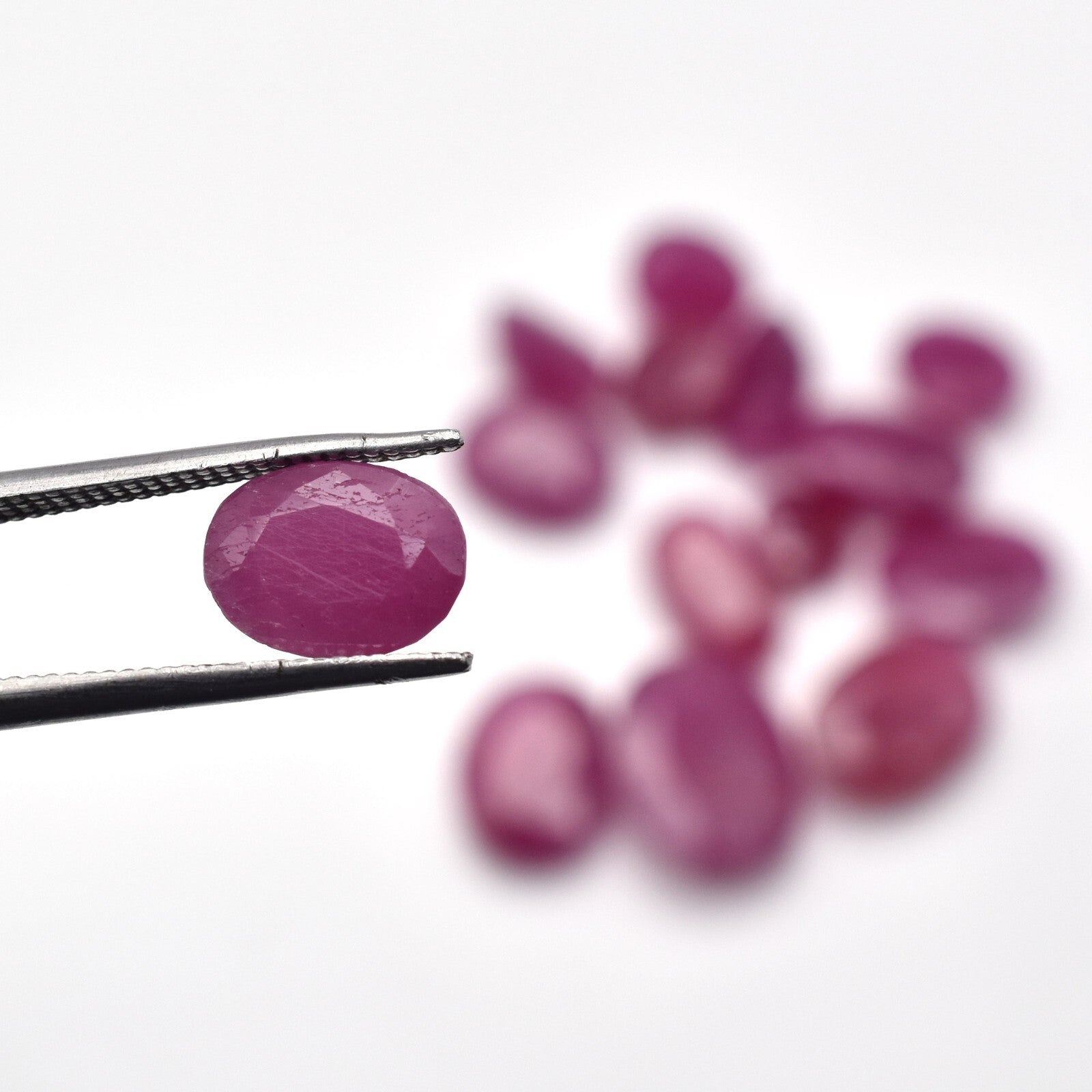 Natural Ruby 36.15 Ct Oval Cut 14 Pcs Untreated Gemstone Fine Designing