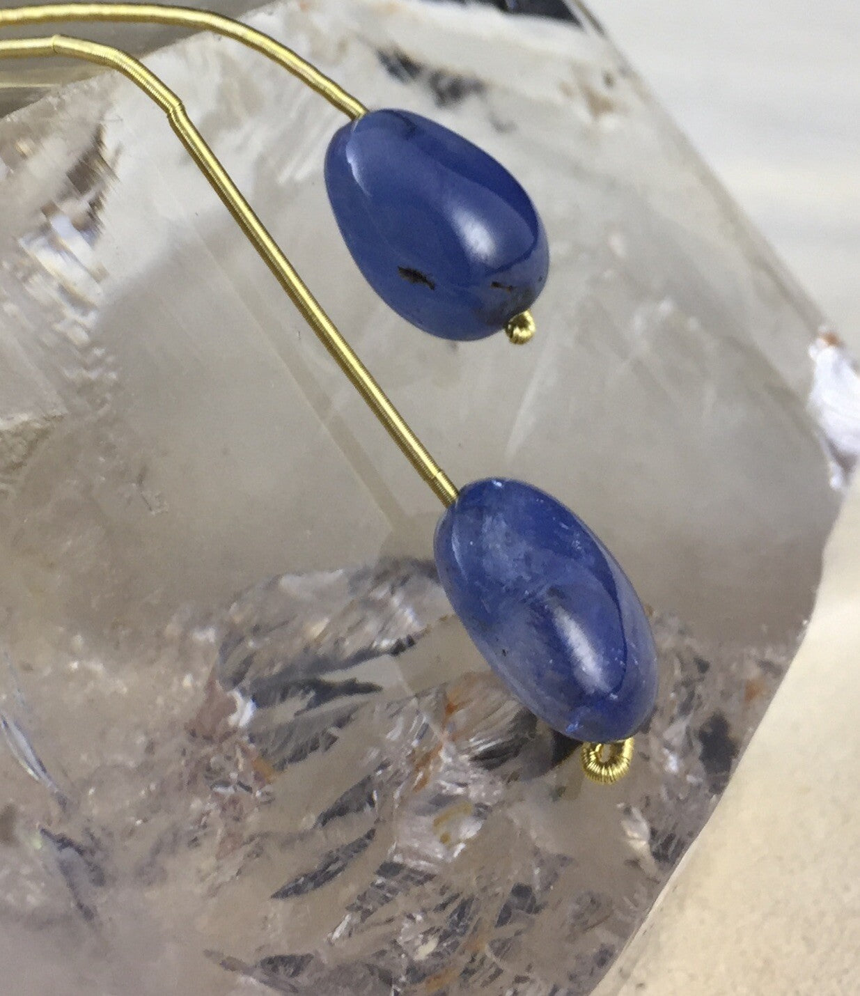 Certified Natural Blue Sapphire 22.10 Ct Cabochon Beads Sterling Silver Earrings