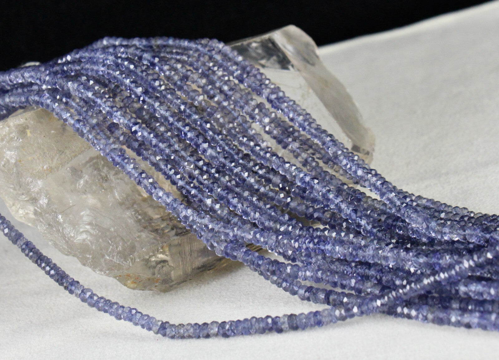 Certified Natural Iolite 503 Ct Faceted Round Beads Necklace, Blue Gemstone