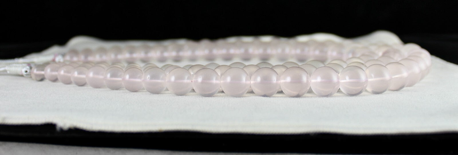 Certified Natural Rose Quartz 1902 Ct Pink Round Beads Gemstone Necklace