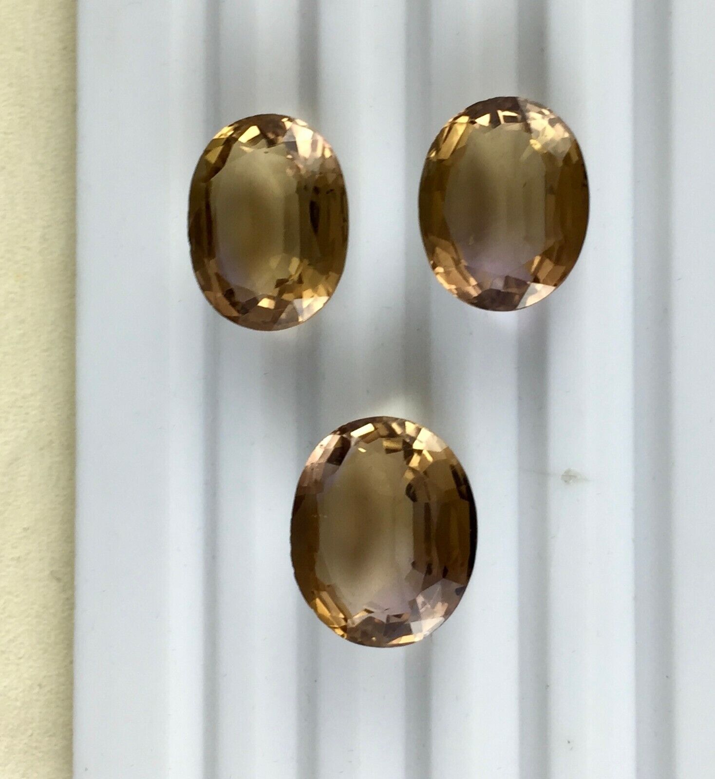 NATURAL AMETRINE OVAL CUT PAIR 3 PCS 81.20 CTS RARE GEMSTONE FOR EARRING PENDANT