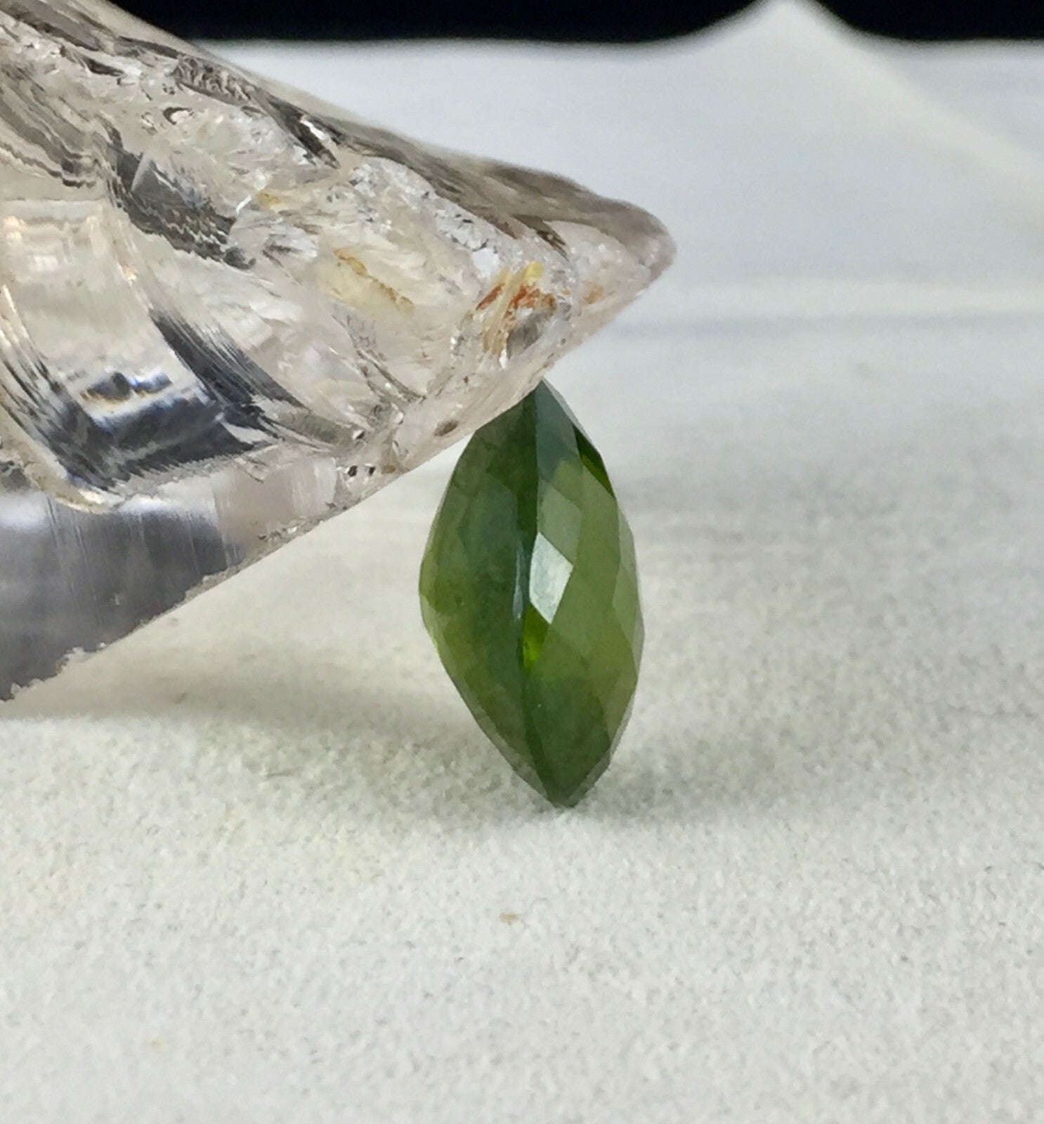 Natural Green Vesuvianite Idocrase 16.06ct Pear Cut Gemstone For Ring Pendant