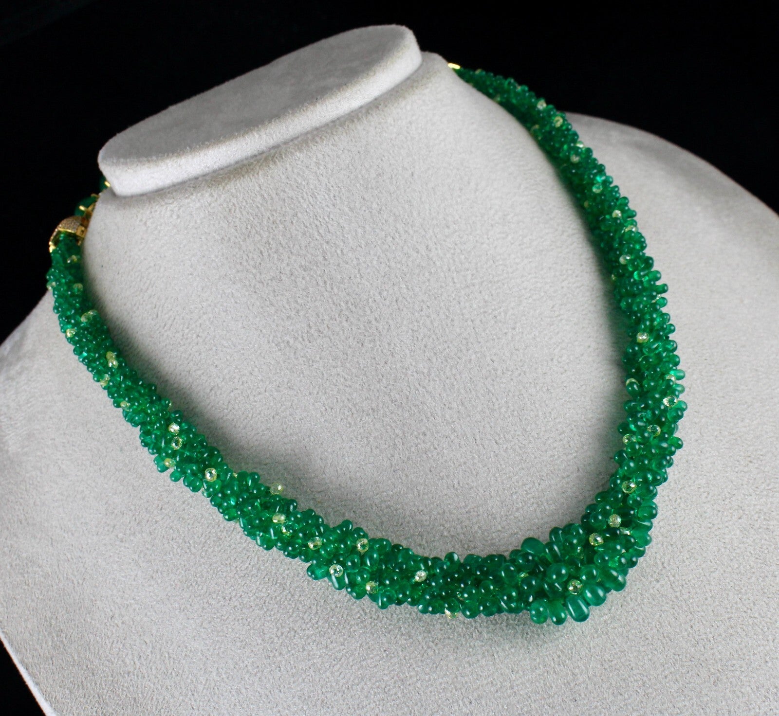 Certified 18k Gold Natural Zambian Emerald 306.7ct Diamond Necklace For Wedding
