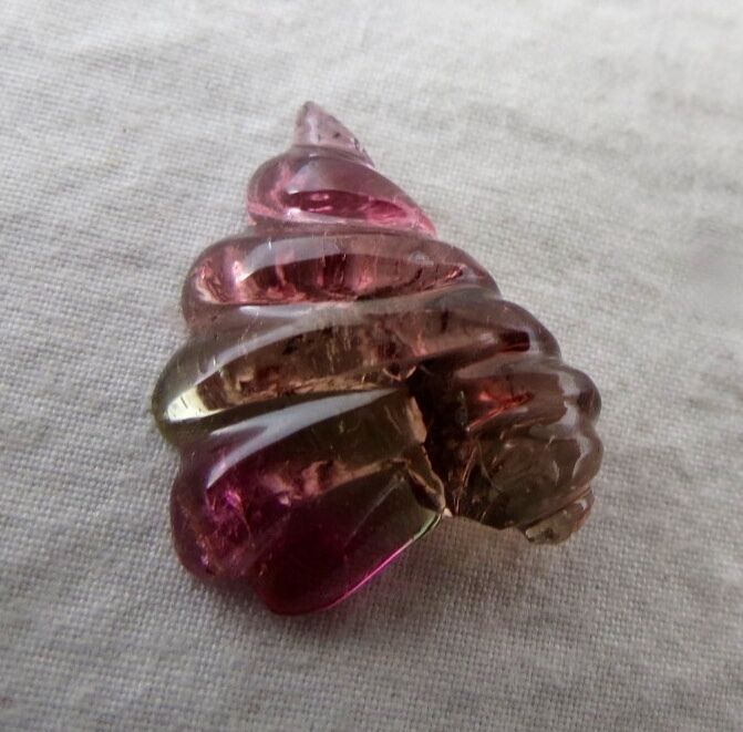 NATURAL MULTI TOURMALINE CARVED 11.62 CTS SEMI PRECIOUS GEMSTONE RING PENDANT