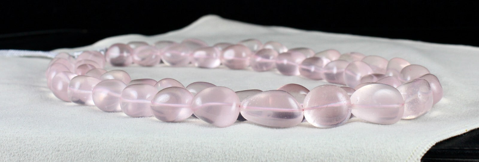 Natural Rose Quartz Nugget Necklace 1181 Ct Pink Gemstone Beads Fashion Jewelry