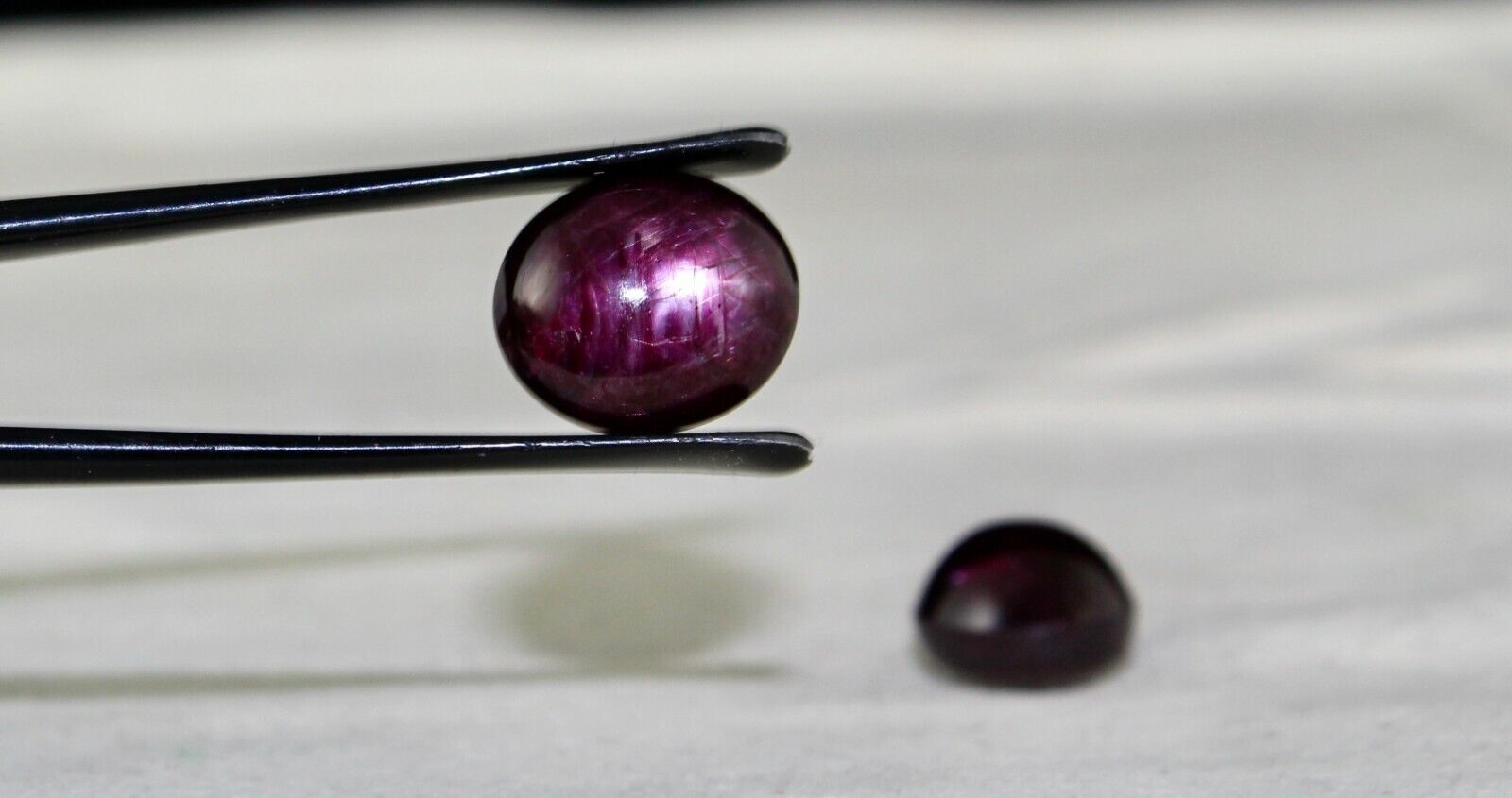 NATURAL 6 LINE STAR RUBY OVAL CABOCHON PAIR 29.29 CTS GEMSTONE FOR RING PENDANT