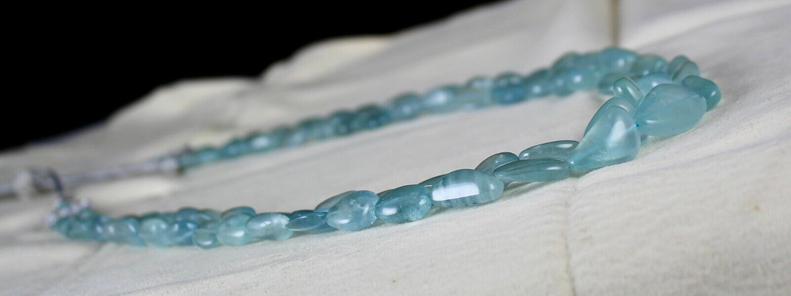 FINE NATURAL BLUE AQUAMARINE BEADS LONG 2 L 389 CARATS GEMSTONE FASHION NECKLACE
