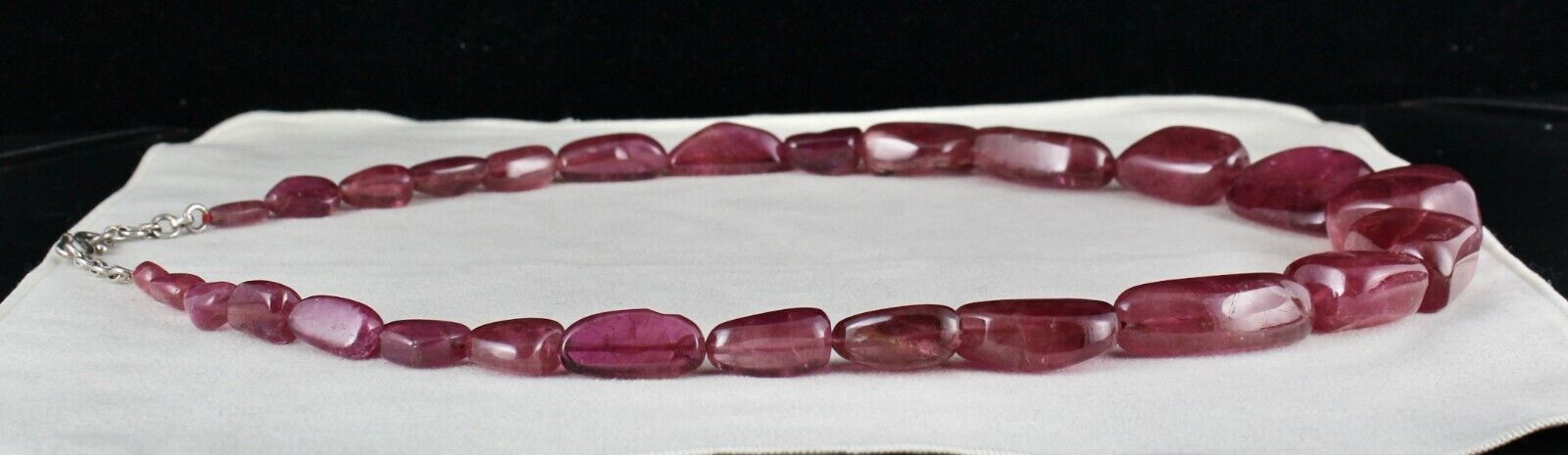 NATURAL PINK TOURMALINE RUBELLITE BEADS TUMBLE 35MM BIG 1241 CARATS GEM NECKLACE