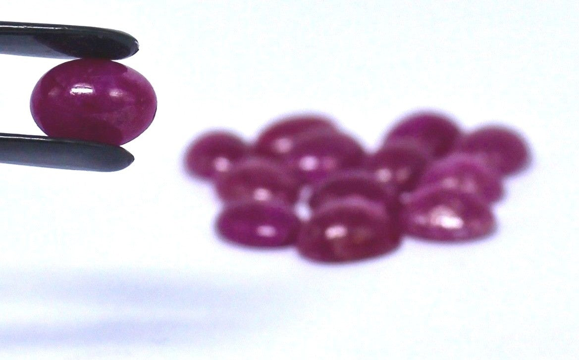 Natural Ruby 22.95 Ct Oval Cabochon 8x6mm Loose Gemstone Set