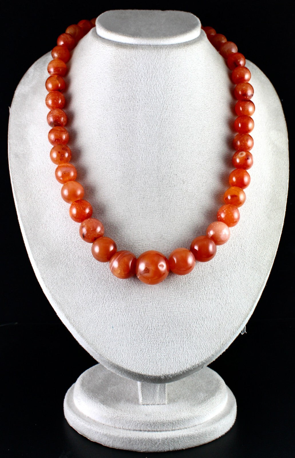 Orange Carnelian Beads Necklace 1173 Ct Round Gemstone Fashion For Women