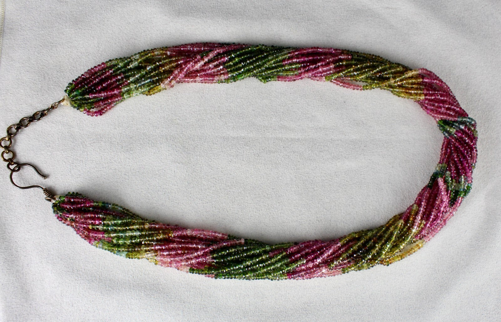 Certified Natural Multi Tourmaline 675 Ct Faceted Gemstone Necklace For Women