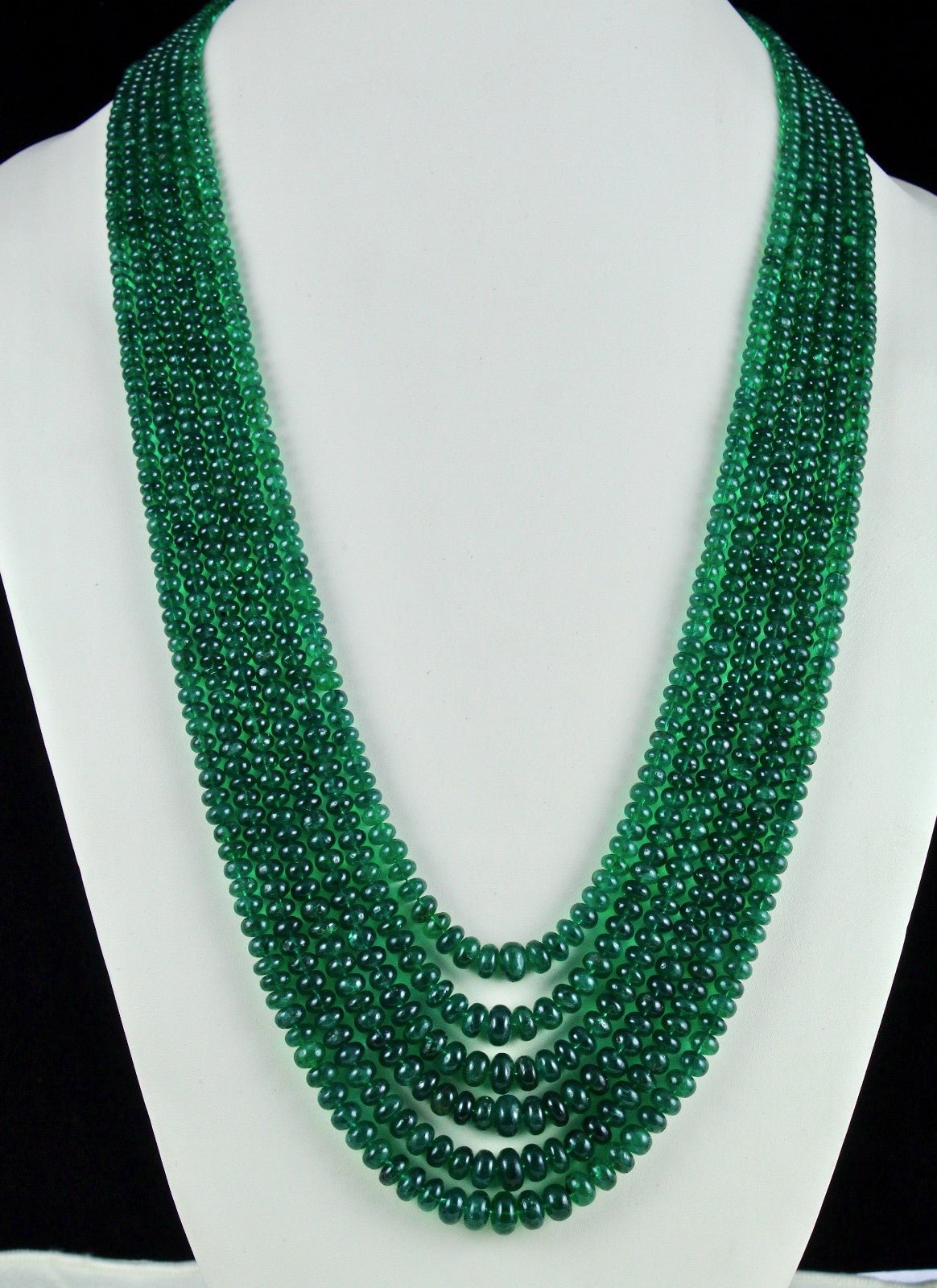 Certified Natural Zambian Emerald Beads Necklace 6mm L 754 Ct Gemstone Party