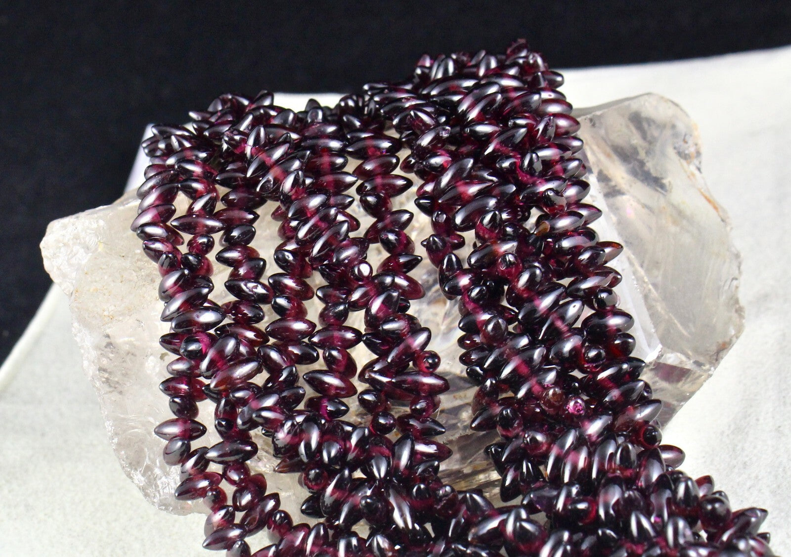 Natural Red Garnet Fancy Teardrop Necklace 1369 Ct Gemstone Beads Fine Jewelry