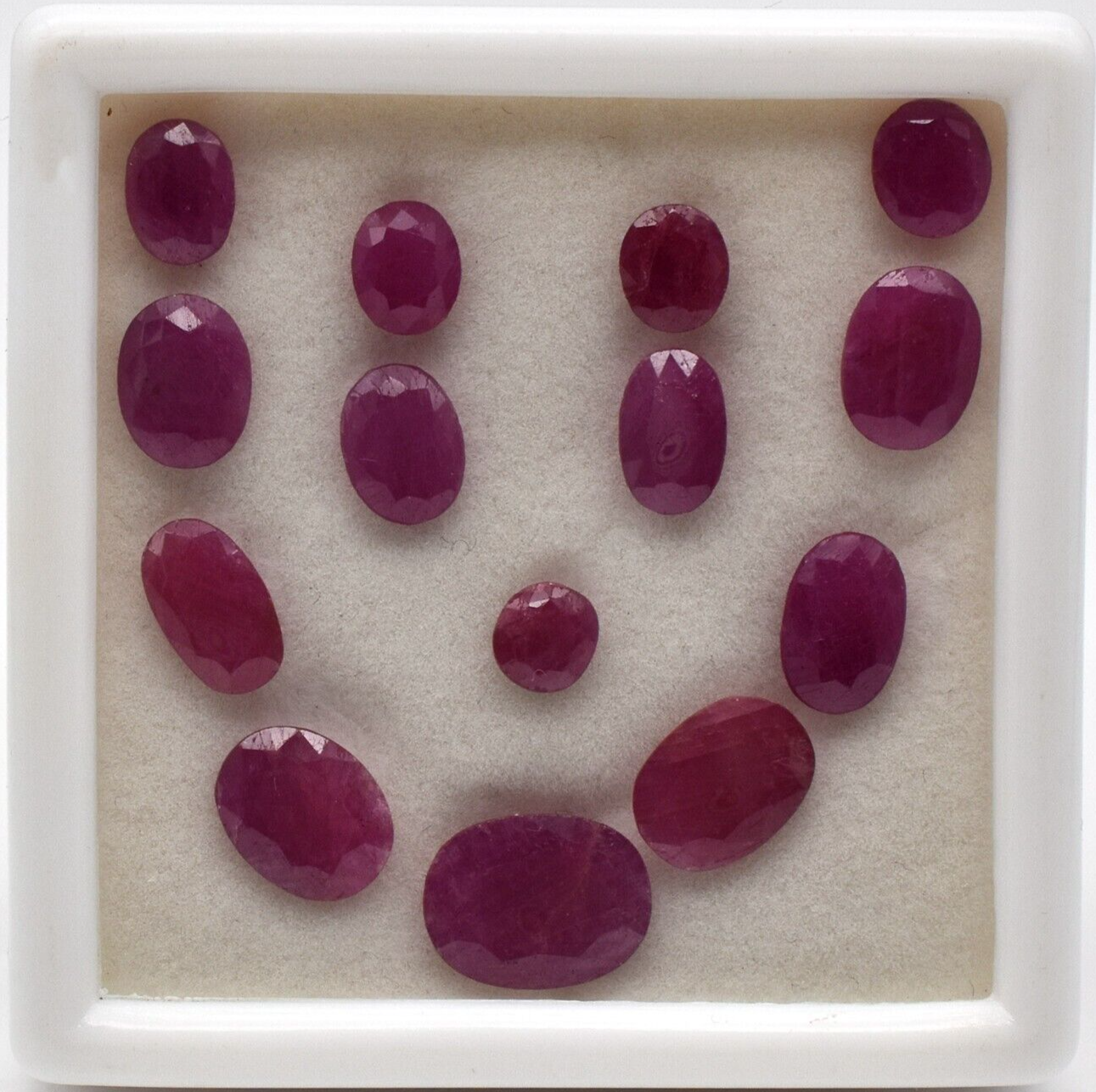 Natural Ruby 36.15 Ct Oval Cut 14 Pcs Untreated Gemstone Fine Designing
