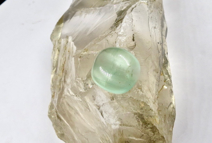 Certified Natural Colombian Emerald 20.64ct Oval Cabochon Gemstone Ring Pendant