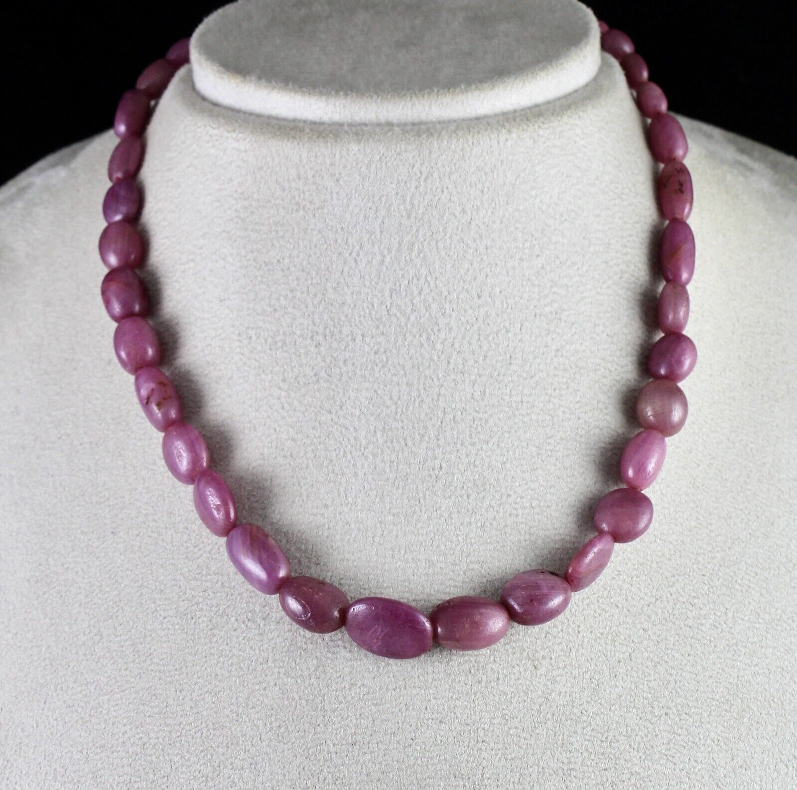 Natural Untreated Ruby Beads Nugget 1 L 263 Ct Gemstone Silver Fashion Necklace