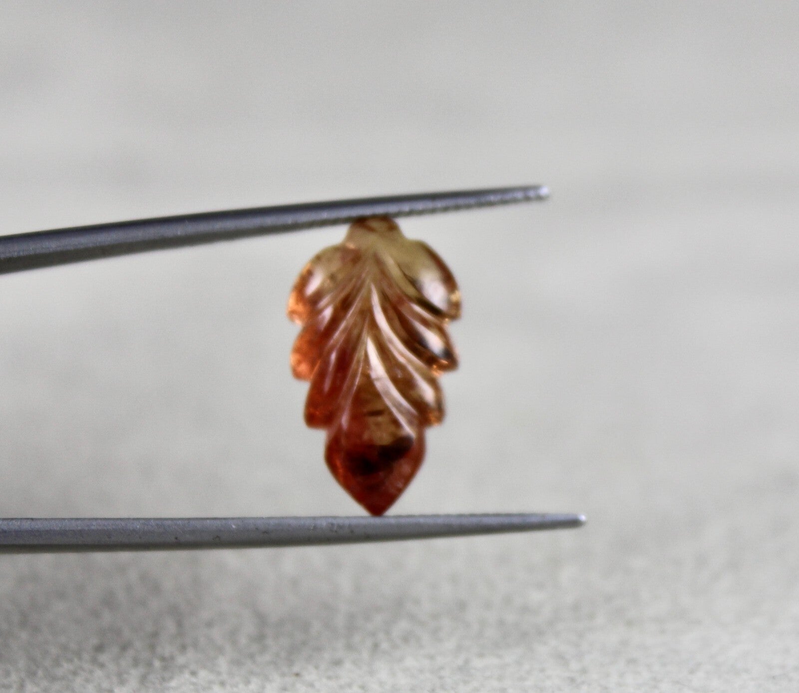 Natural Tourmaline 9.77ct Carved Leaf Gemstone For Ring Pendant Design