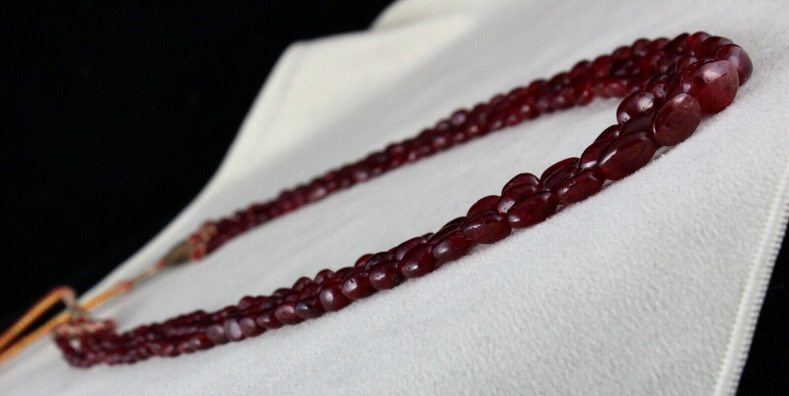 Natural Red Spinel Beaded Necklace 3 Line 313 Carats Gemstone Precious String