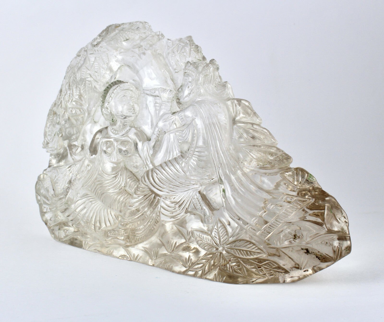 Certified Natural Rock Crystal Lord Radha Krishna 12785 Ct Gem Home Decor