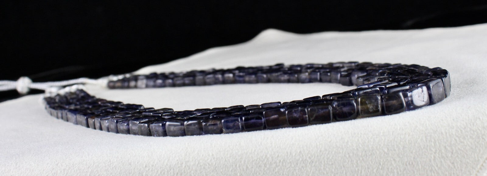 Blue Natural Iolite Square Beads Necklace Antique Gemstone Fashion, 602 Ct, 4 L