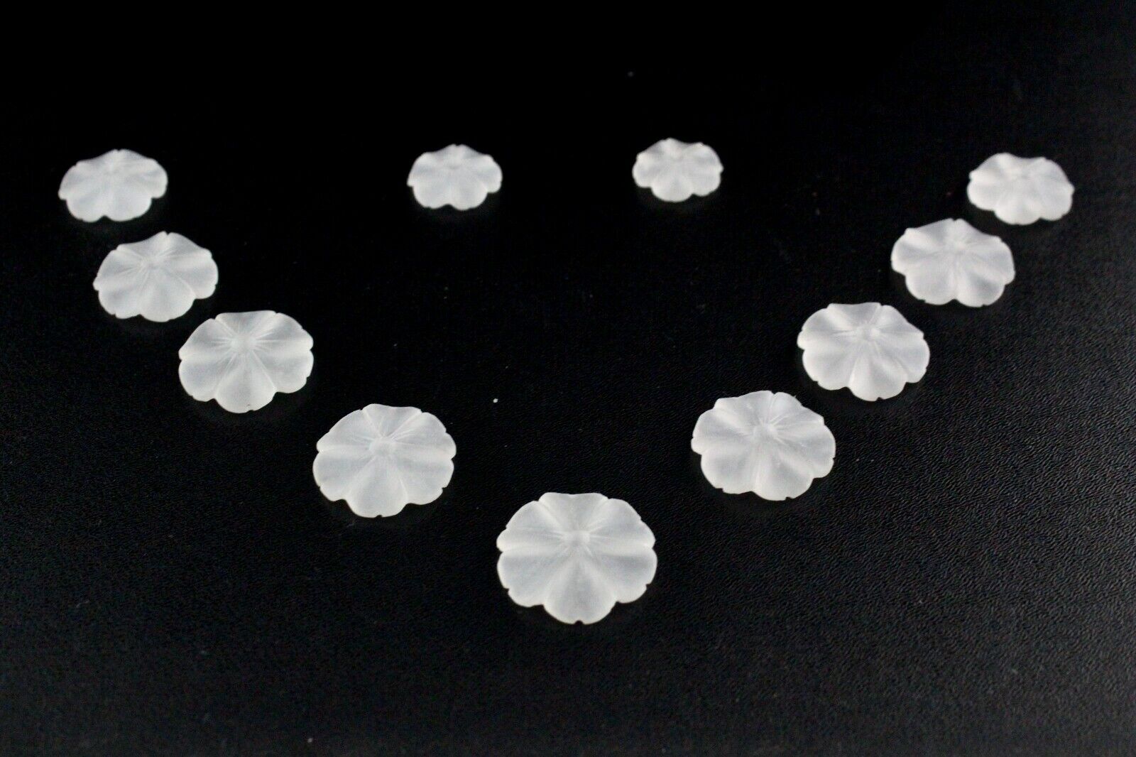Natural Rock Crystal Quartz Carved Flower 11 Pcs 137 Cts Gemstone Set Designing