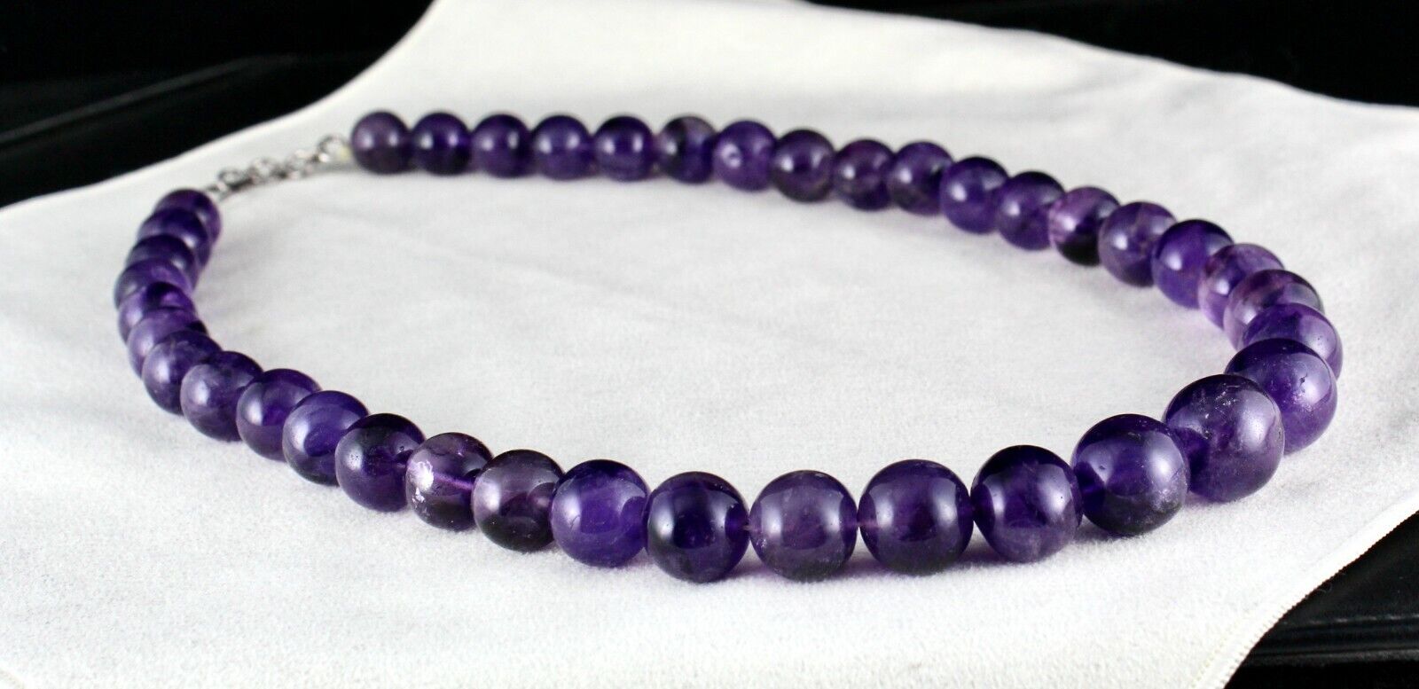Natural Amethyst Beaded Necklace 1 Line 846 Carats Big Round Gemstone Strings