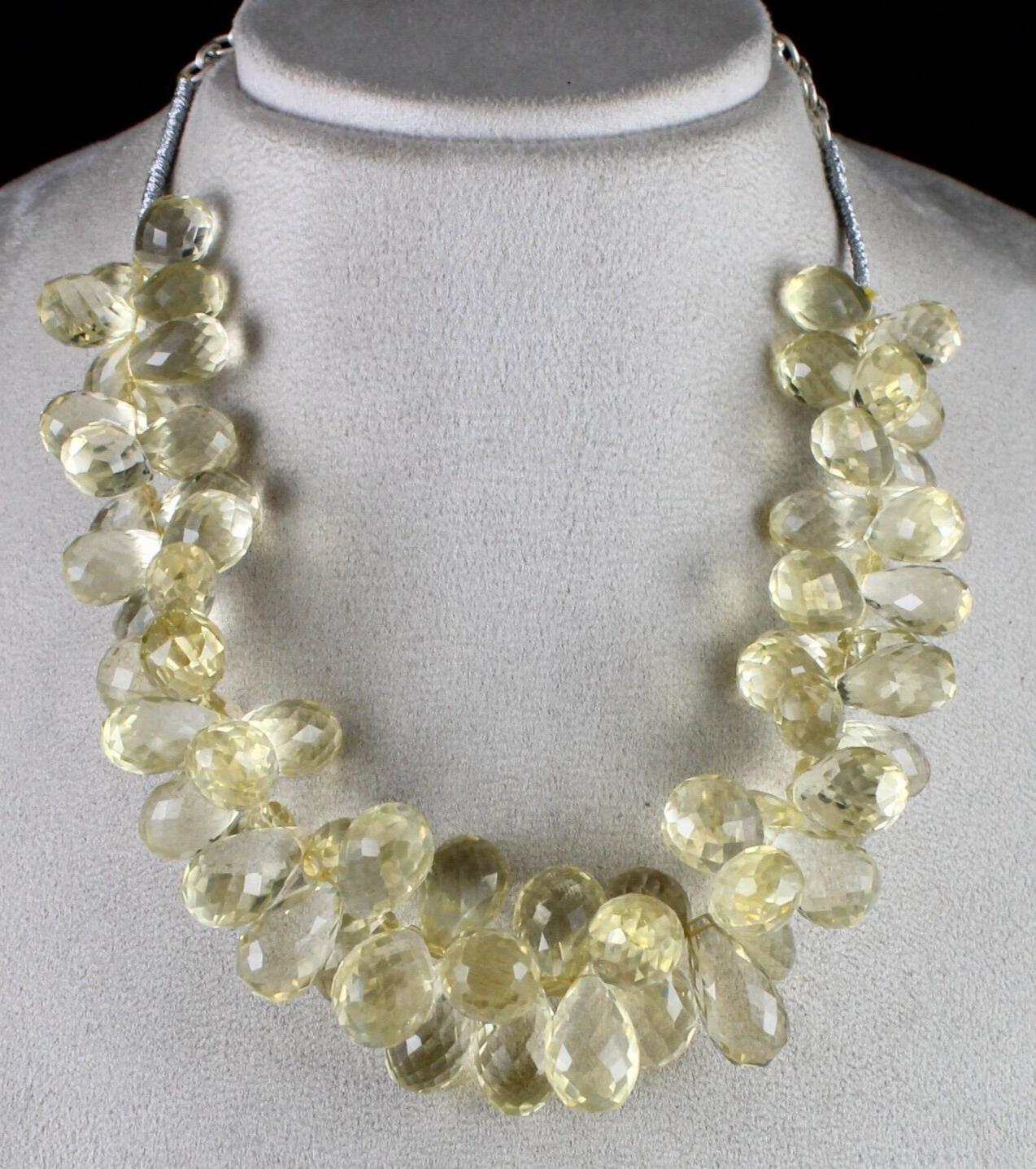 Certified Natural Lemon Quartz Tear Drops 1114 Ct Gemstone Party Necklace