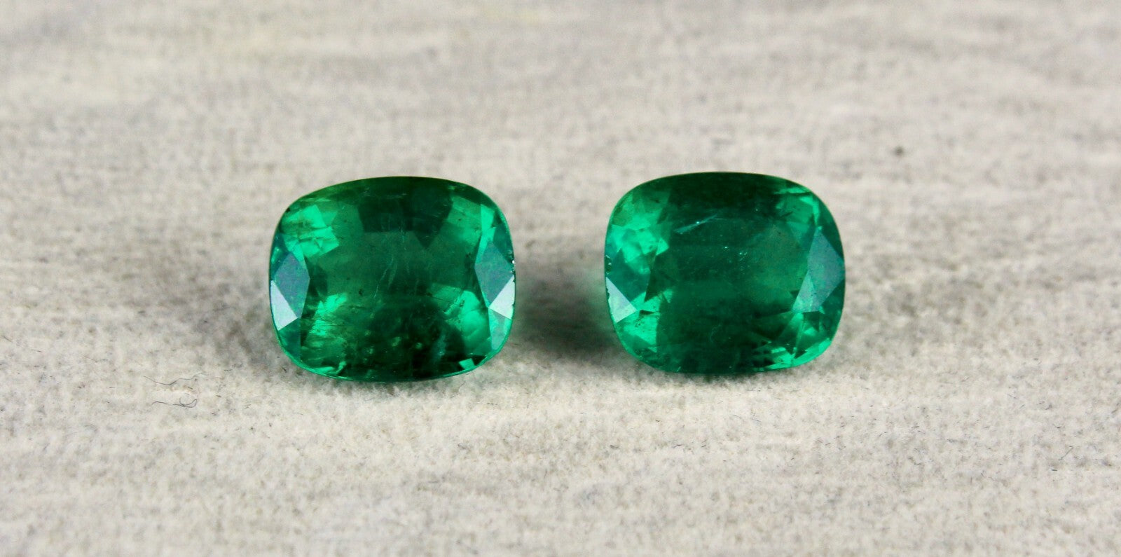Certified Natural Zambia Emerald 10.55 Ct Cushion Pair Loose Gemstone Earring