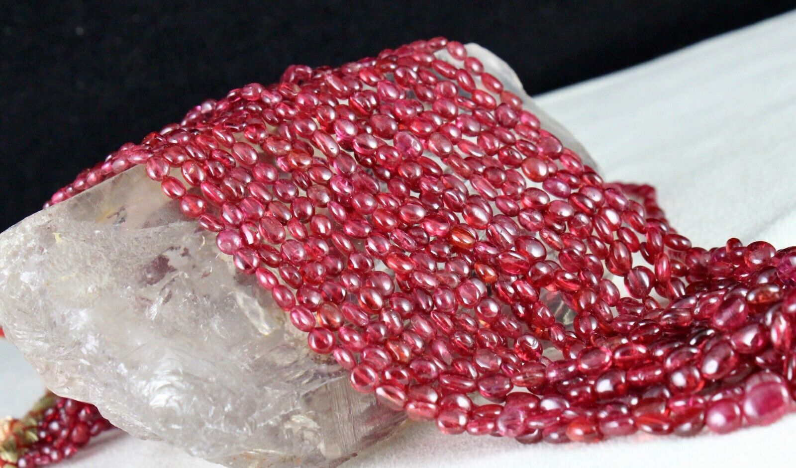 Natural Certified Red Spinel Beads Long 11 L 619 Ct Gemstone Important Necklace
