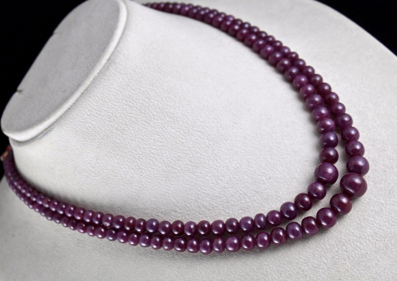 Certified Natural Ruby Beads Round 2 L 432 Ct Precious Red Gemstone Necklace