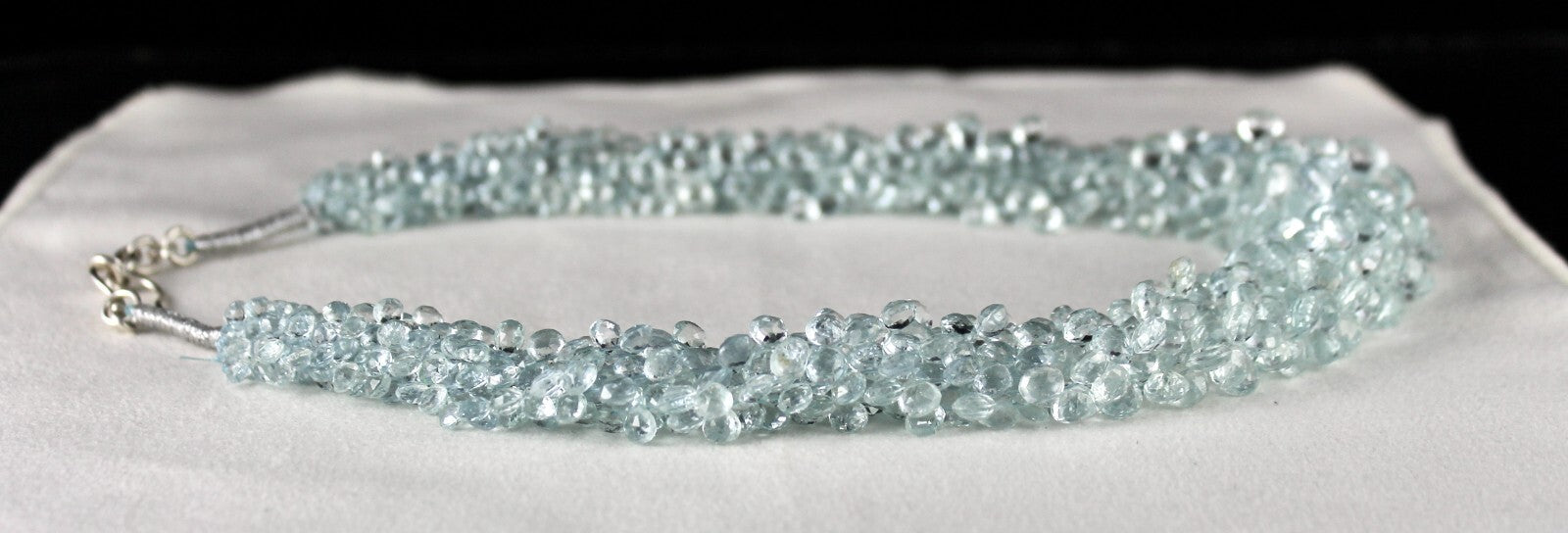 Certified Natural Aquamarine 647 Ct Teardrop Sterling Silver Statement Necklace