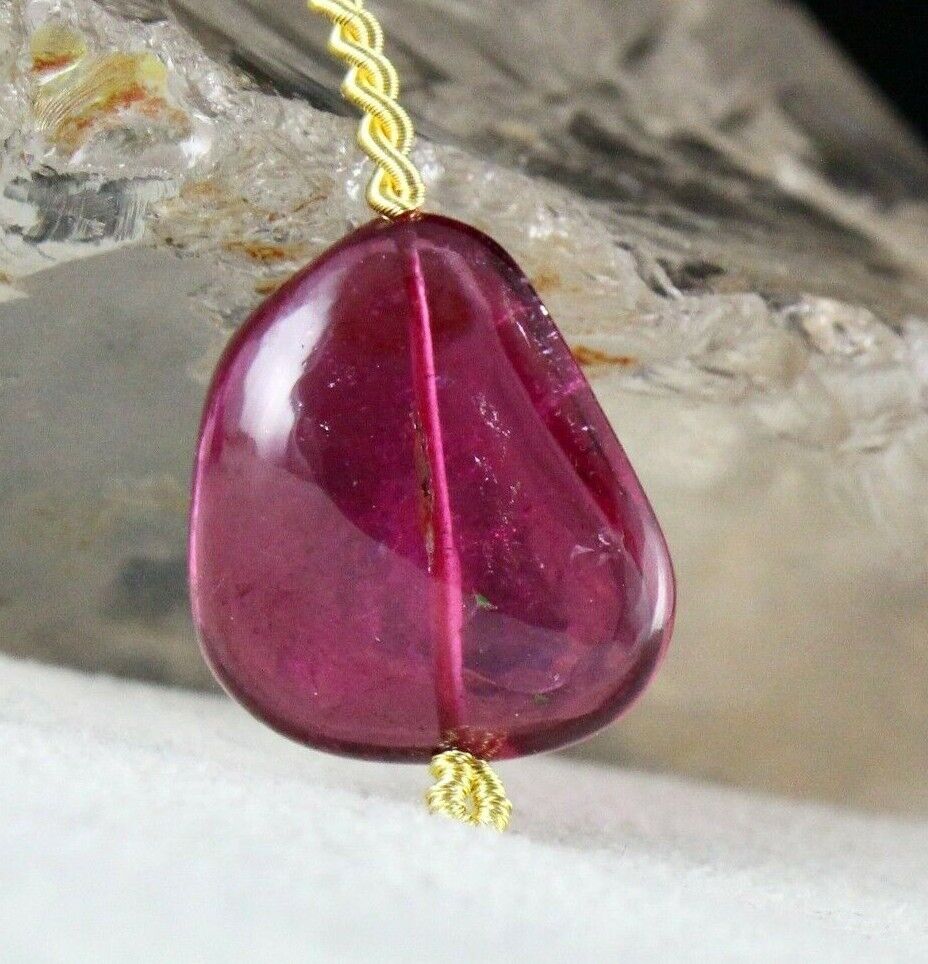 Natural Pink Tourmaline Rubellite Bead Hanging 19.50 Cts Gemstone Pendant Design