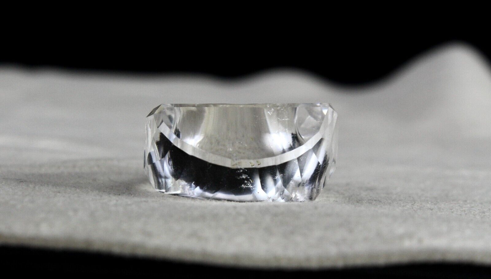 WHITE NATURAL ROCK CRYSTAL QUARTZ FACETED 53 CT FASHION GEMSTONE MEN WOMEN RING