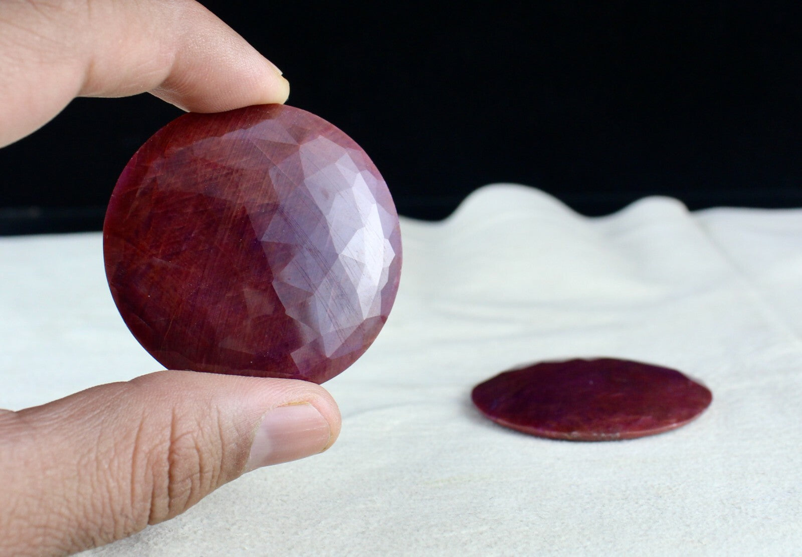 Certified Natural Ruby Round 340 Ct Gemstone For Earrings Or Pendant Design