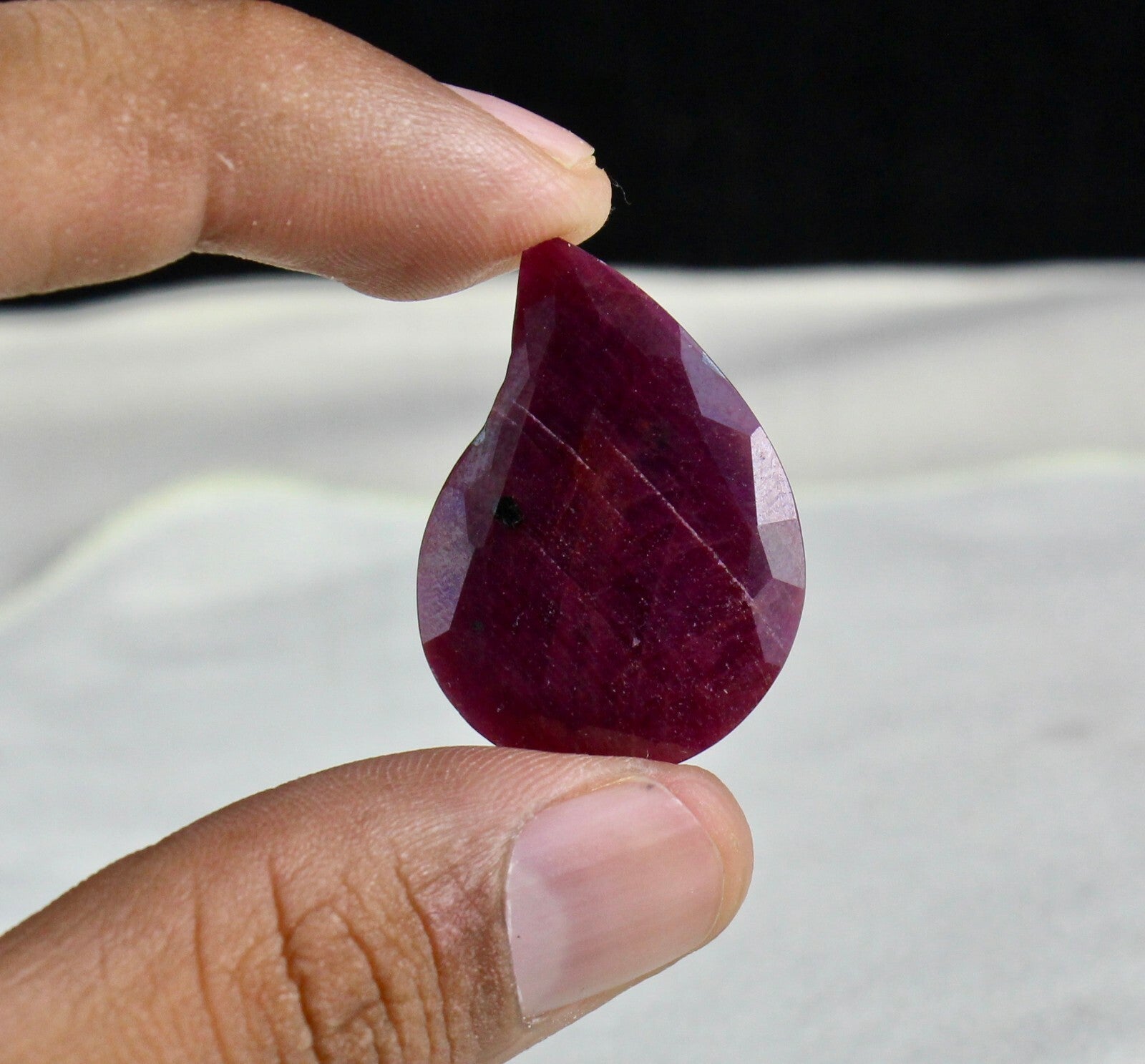 Unheated Natural Ruby 27ct Fancy Faceted Cabochon Gemstone Pendant