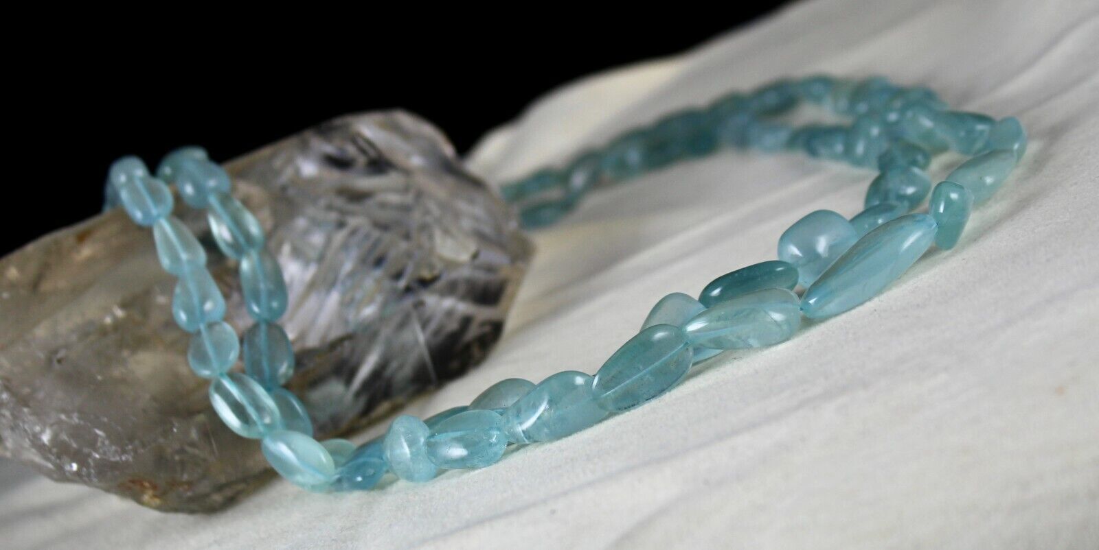 FINE NATURAL BLUE AQUAMARINE BEADS LONG 2 L 389 CARATS GEMSTONE FASHION NECKLACE