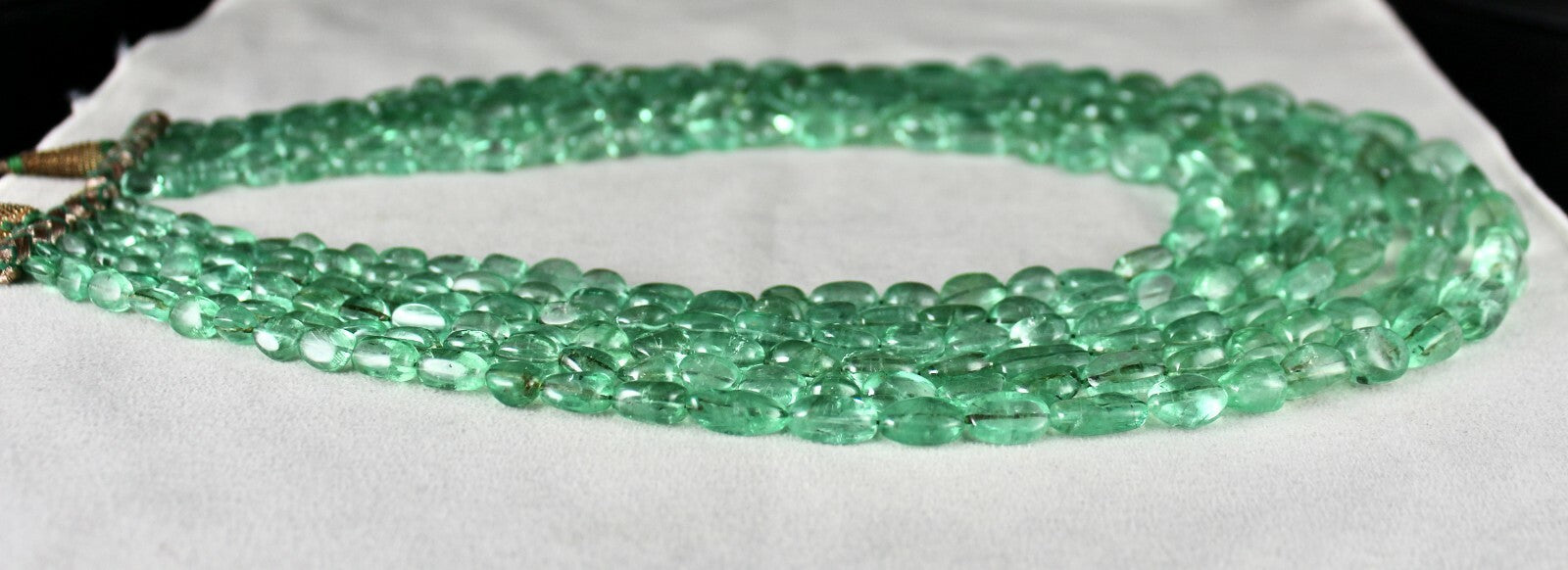 Certified Natural Colombian Emerald Beads 1148ct Necklace For Women